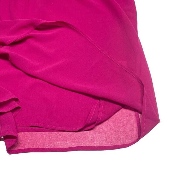 New York & Company Dark Raspberry Tulip Sleeve Embellished Top - Picture 3 of 9